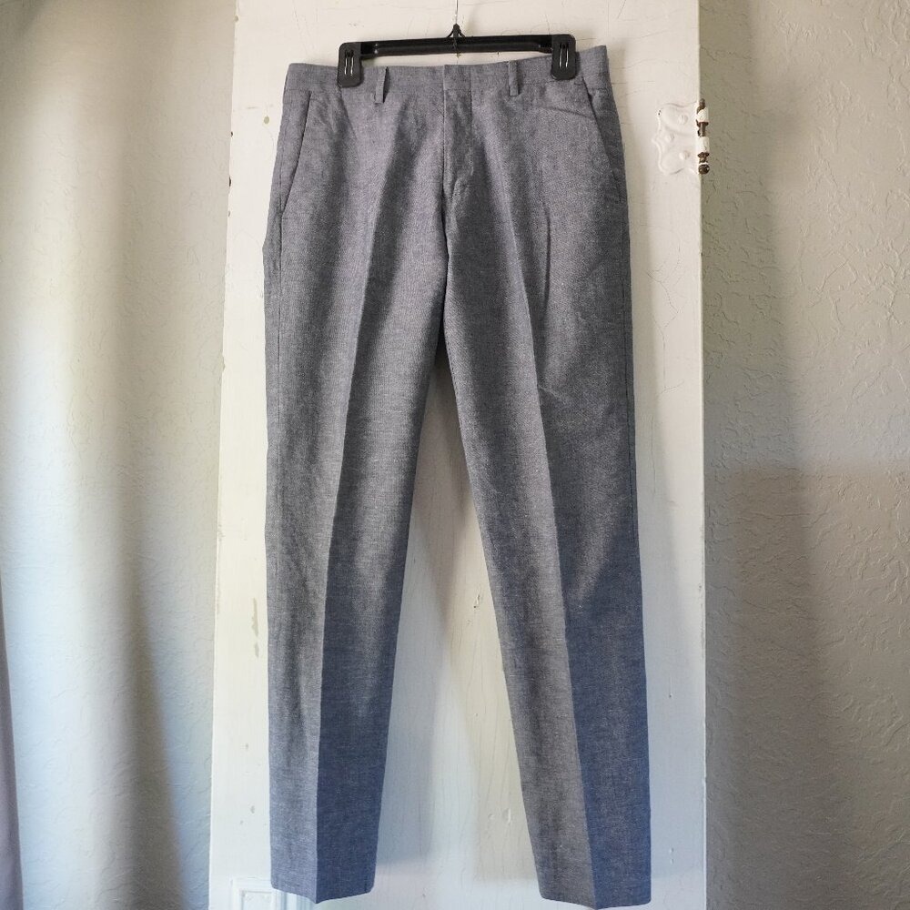 J.Crew Ludlow Slim Fit Pants Mens 30x32 Blue Cotton Linen Somelos Trousers